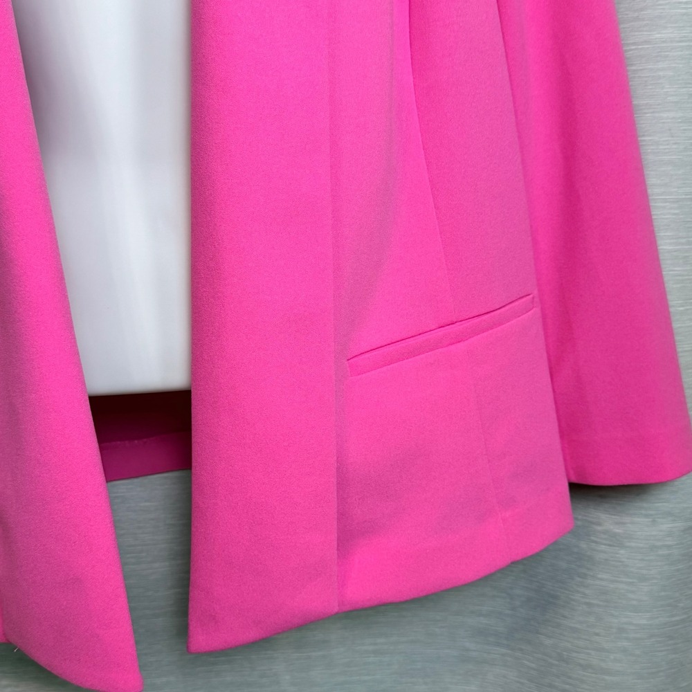Anne Klein Womens Hot Pink Open Front Shawl Collar Blazer Jacket G7JM2T5936M - Picture 3 of 7